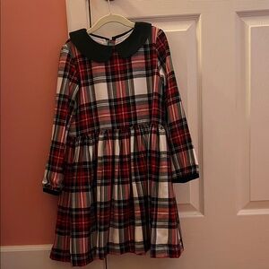 Os Estorninhos Kids Plaid Long Sleeved Dress